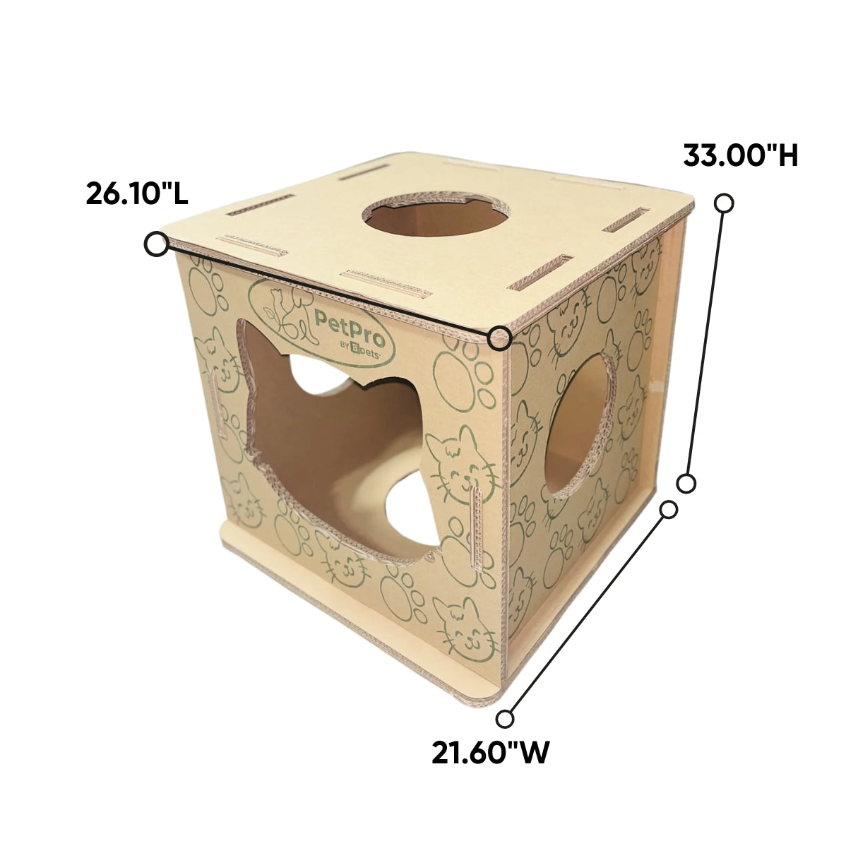 Corrugated Cardboard Cat Play Center, Scratching Box, Indoor Cat House, Cardboard Cat Condo, Cat Climber, Kitten Toy Box, Easy Assembly, Lightweight, Eco-Friendly Cat Furniture