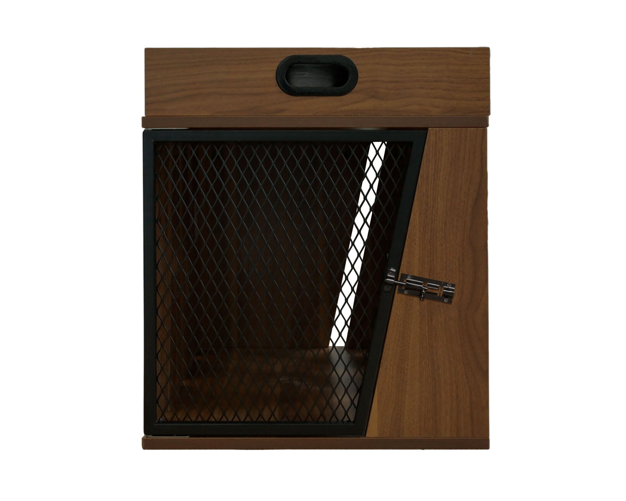 Lucky Kennels Clover Console Crate Stylish pet Furniture with Sleek Black Metal gate, enhances Airflow and Visibility, Elegant Upgrade for Living Spaces